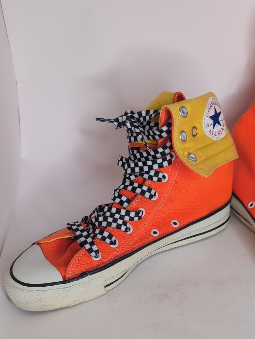 Vintage Converse Bright Orange High-Top Sneakers - Picture 6 of 9